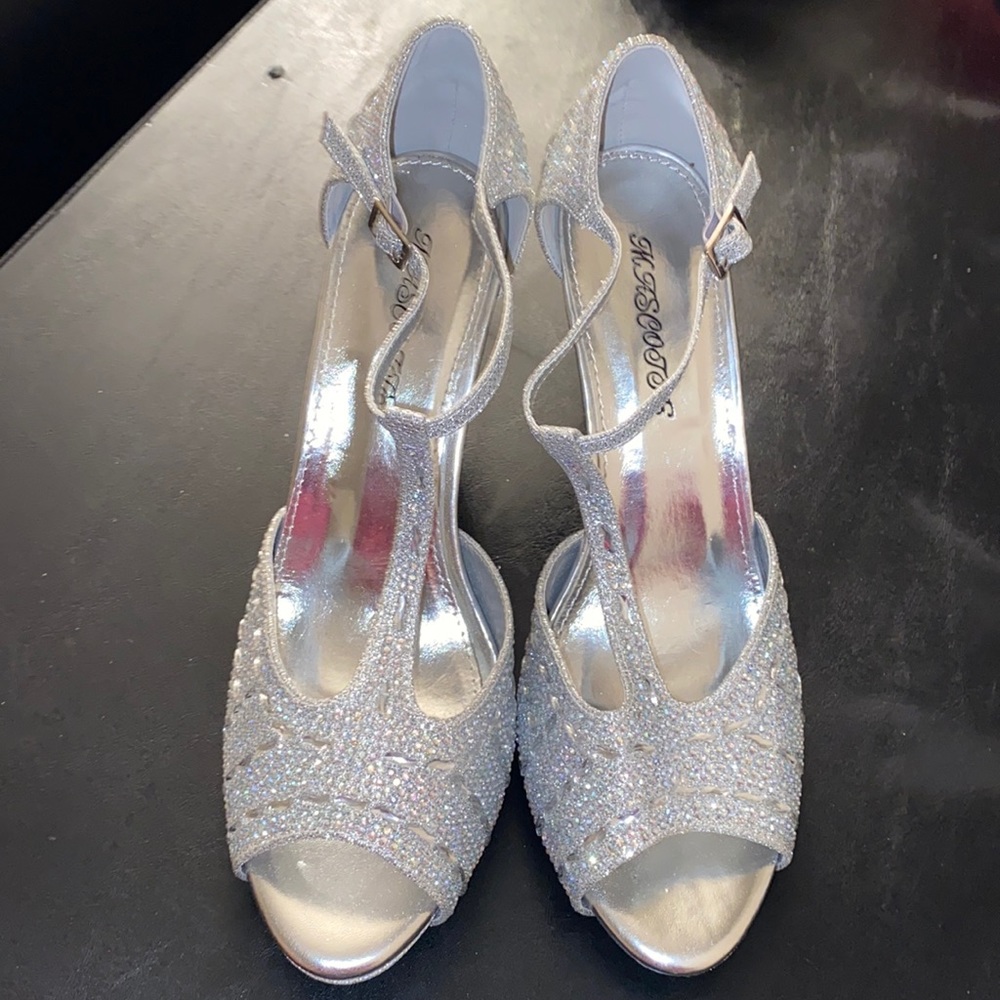 Silver heels size  10